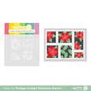 Waffle Flower Stencil - Postage Collage Poinsettia, 421768
