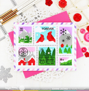 Waffle Flower Stencil - Postage Collage Snowy, 421881