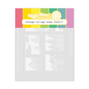 Waffle Flower Stencil - Postage Collage Snowy, 421881