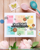 Waffle Flower Stamp Set - Postage Collage Seals, 421986