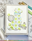 Waffle Flower Stamp & Die Combo - Postage Collage Circle Sentiments, 422067