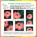 Waffle Flower Stencil - Postage Collage Peony, 422327