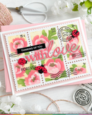 Waffle Flower Stencil - Postage Collage Peony, 422327