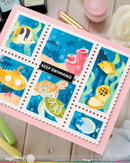 Waffle Flower Stencil - Postage Collage Under the Sea, 422421