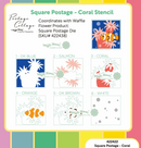Waffle Flower Stencil - Square Postage - Coral, 422422