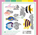 Waffle Flower Die Set - Postage Collage Fish, 422463