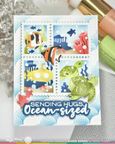 Waffle Flower Die Set - Postage Collage Fish, 422463