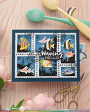 Waffle Flower Die Set - Postage Collage Fish, 422463