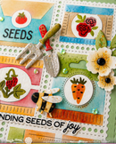 Waffle Flower Die Set - Postage Collage Seeds Details, 422474