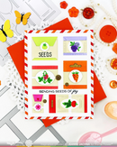 Waffle Flower Stamp Set - Postage Collage Seeds Details, 422477