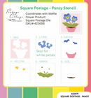 Waffle Flower Stencil - Postage Square - Pansy, 422479