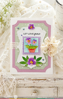 Waffle Flower Stencil - Postage Square - Pansy, 422479