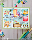 Waffle Flower Stencil - Postage Collage Gardening, 422483
