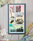 Waffle Flower Stamp Set - Postage Collage Garden Silhouettes, 422496