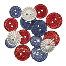 Buttons Galore & More - Buttons 15Pc - Freedom, 4386