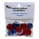 Buttons Galore & More - Buttons 15Pc - Freedom, 4386