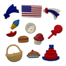 Buttons Galore & More - Buttons 11Pc - July 4th Picnic, 4387