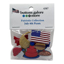 Buttons Galore & More - Buttons 11Pc - July 4th Picnic, 4387