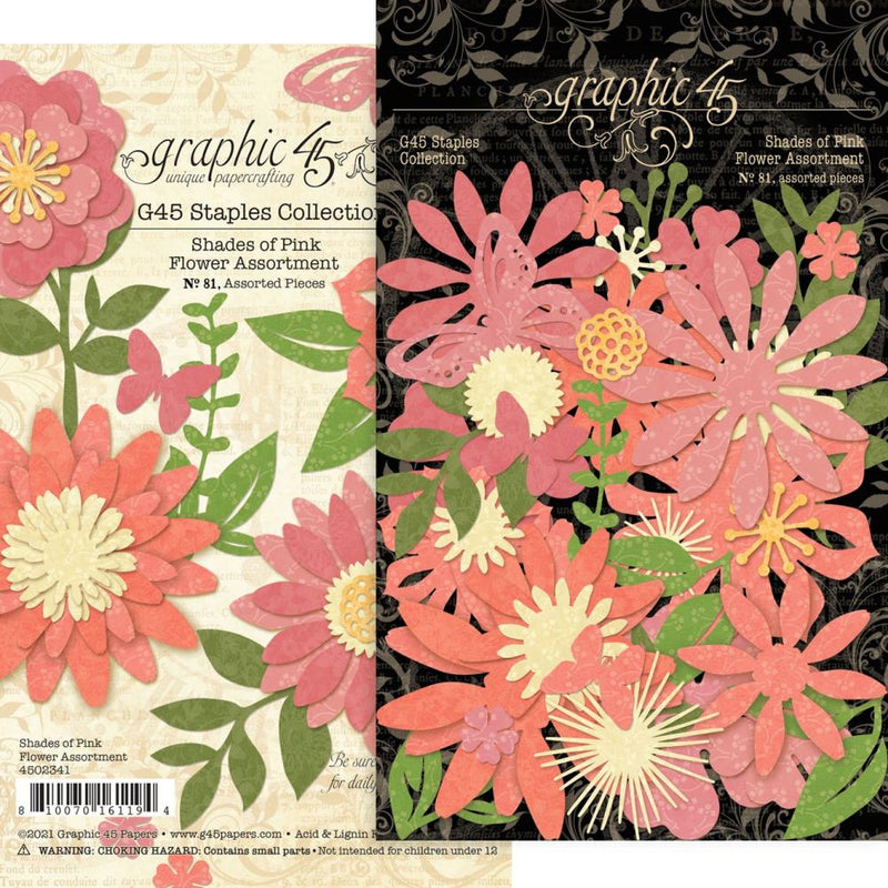 Graphic 45 - Flower Assortment - Shades of Pink, 4502341