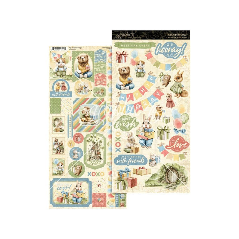 Graphic 45 - Hip Hip Hooray - Cardstock Sticker Set, 4502991