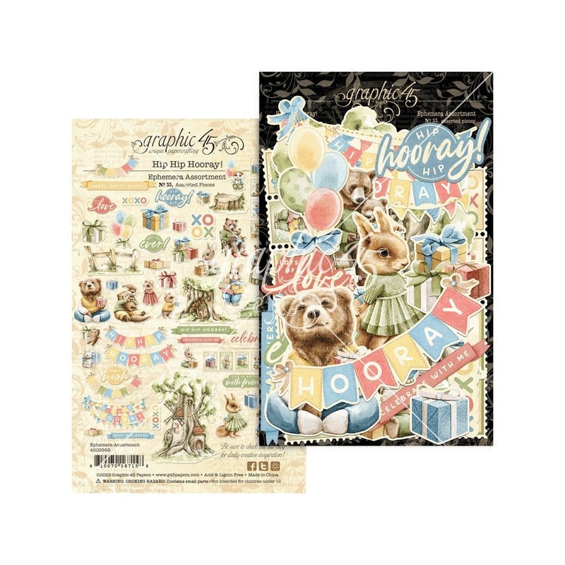 Graphic 45 - Hip Hip Hooray - Ephemera Assortment. 4502992