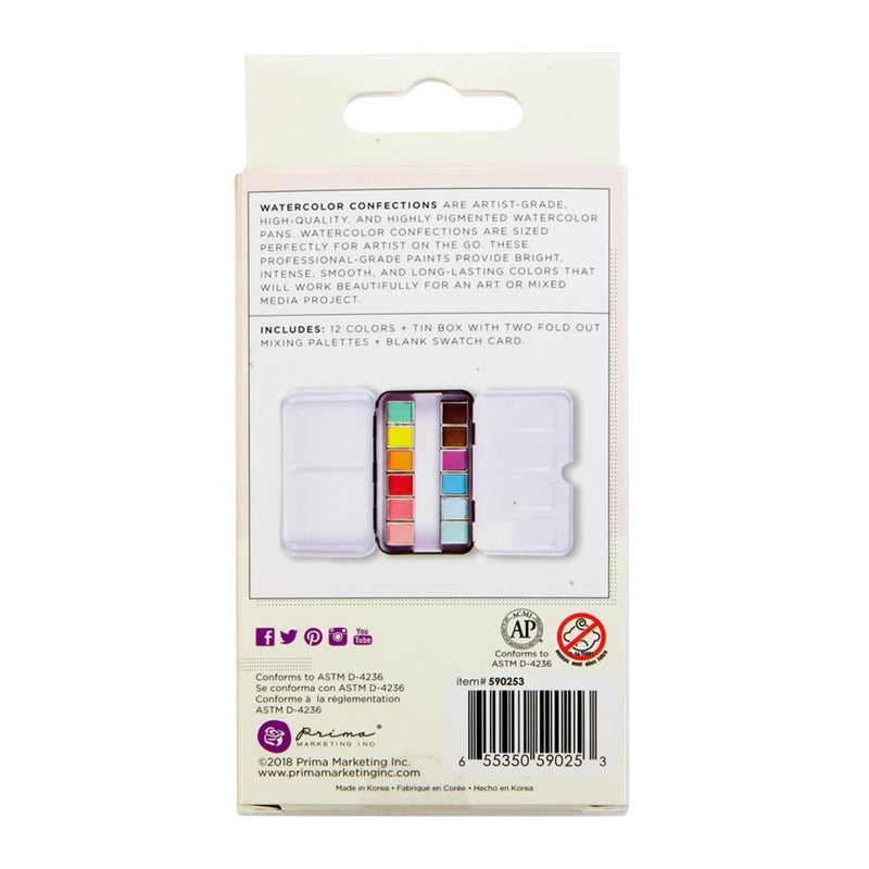 Prima Watercolor Confections Watercolor Pans 12pc - Pastel Dreams, 590253