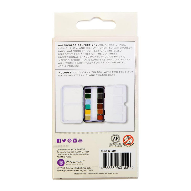 Prima Watercolor Confections Watercolor Pans 12pc - Woodlands, 631550