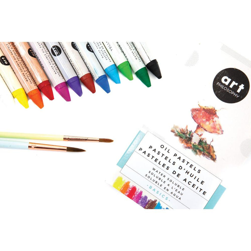 Prima Art Philosophy Water Soluble Oil Pastels 12Pc - Basics, 631925