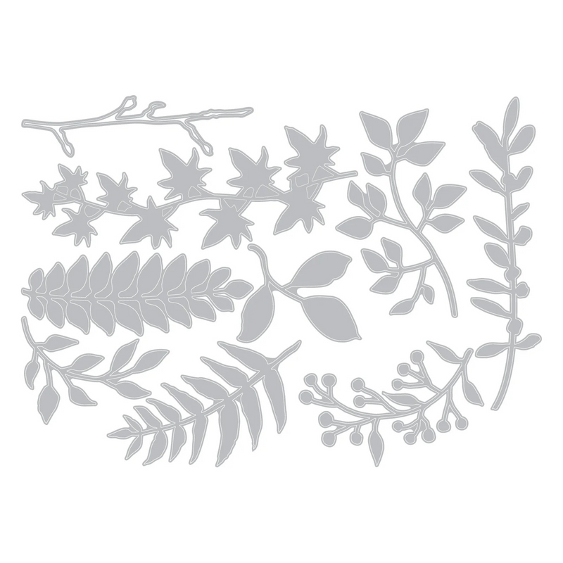 Sizzix Thinlits Die Set - Garden Greens,  661206 by: Tim Holtz