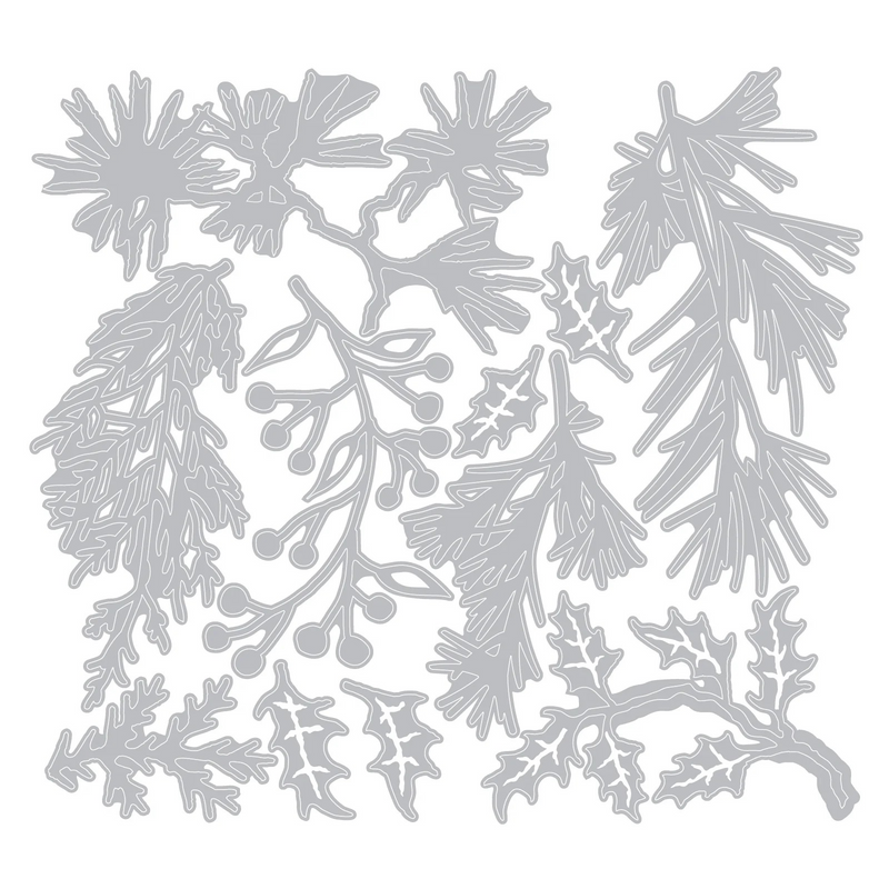 Coming Soon - Sizzix Thinlits Die Set  - Mini Holiday Greens, 661597 by: Tim Holtz