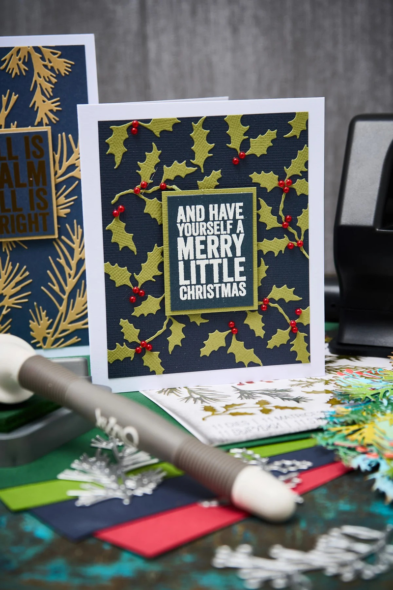 Coming Soon - Sizzix Thinlits Die Set  - Mini Holiday Greens, 661597 by: Tim Holtz