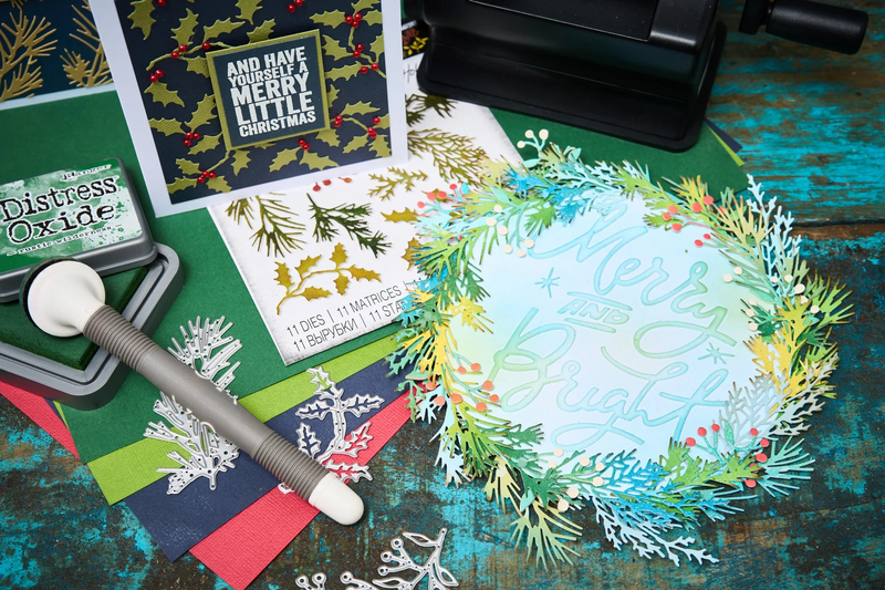 Coming Soon - Sizzix Thinlits Die Set  - Mini Holiday Greens, 661597 by: Tim Holtz