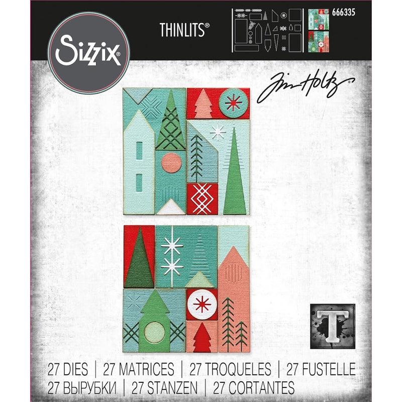 Sizzix Thinlits Dies - Holiday Blocks, 666335 by Tim Holtz