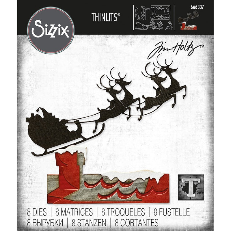 Sizzix Thinlits Dies - Reindeer Sleigh, 666337 by Tim Holtz