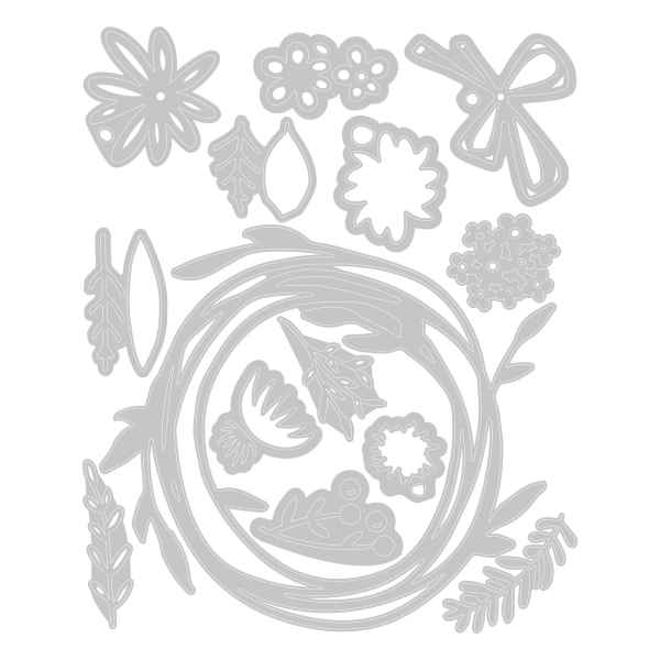 Sizzix - Vault Funky Floral Wreath Thinlits, 666563 by: Tim Holtz