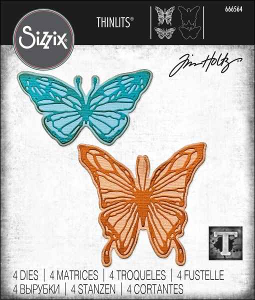 Sizzix - Vault Scribbly Butterfly Thinlits, 666564 by: Tim Holtz