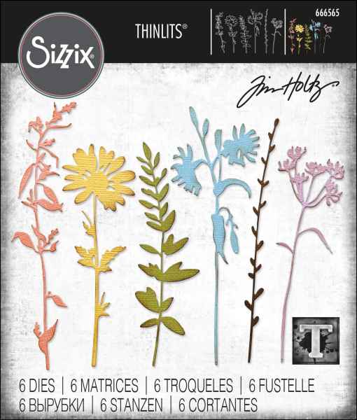 Sizzix  - Vault Wildflowers Thinlits, 666565 by: Tim Holtz