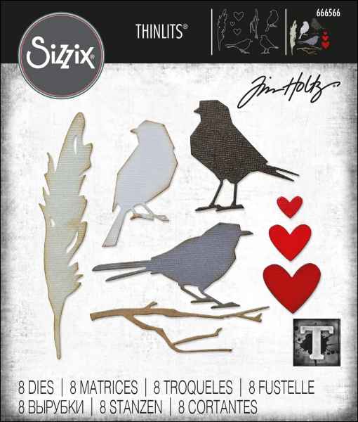 Sizzix - Vault Lovebirds Thinlits, 666566 by: Tim Holtz
