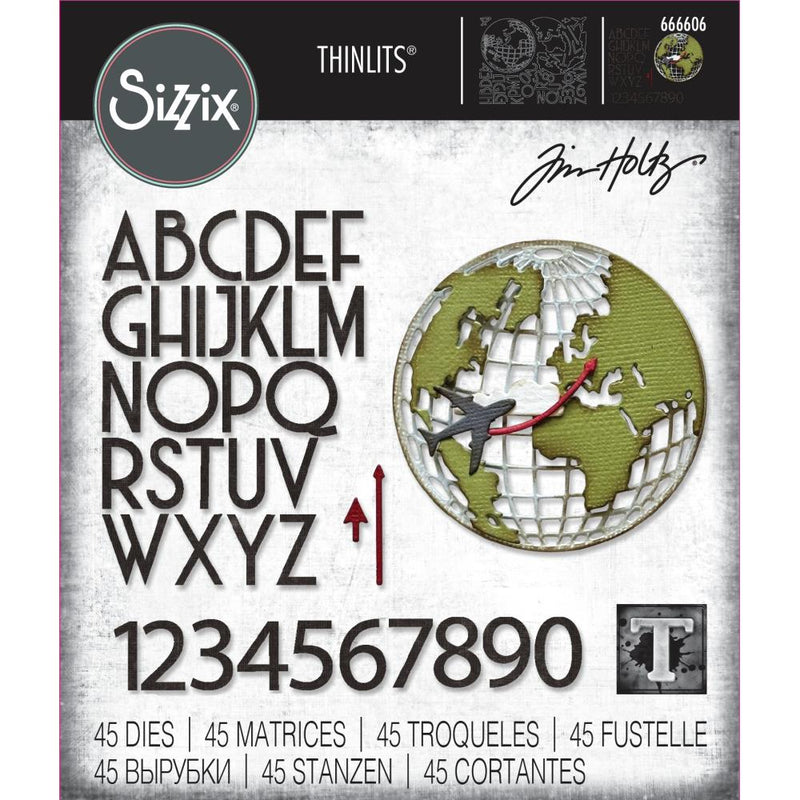 Sizzix Thinlits Die Set - Vault World Travel, 666606 by: Tim Holtz