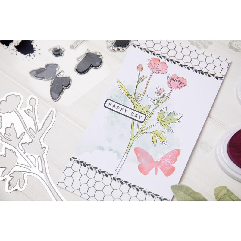 49 & Market - Stamp w/Framelits - Painted Pencil Botanical, 666635 by Sizzix
