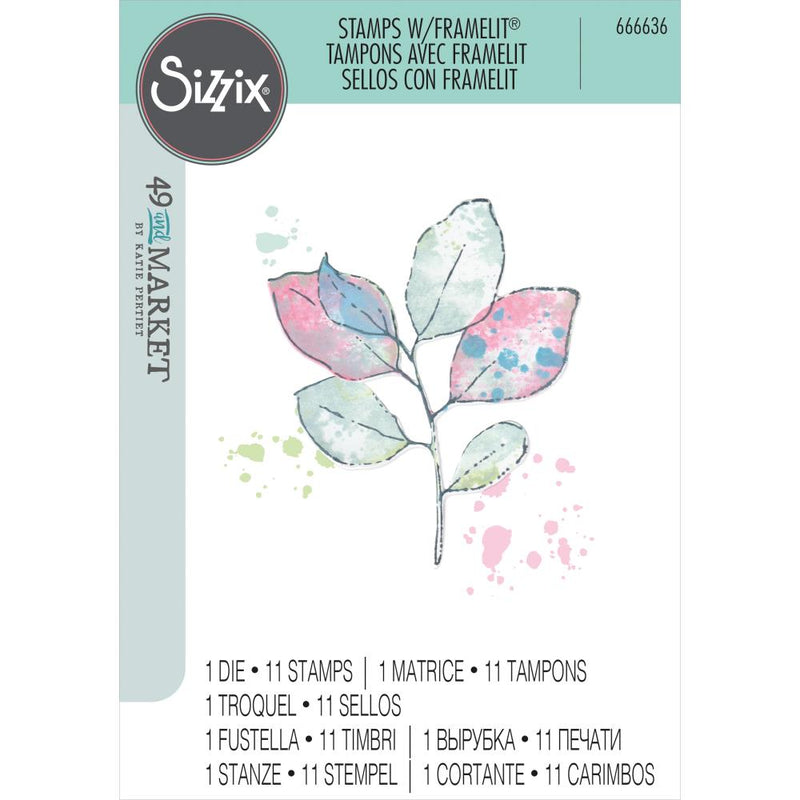 49 & Market - Stamp & Framelits Set - Painted Pencil Leaves, 666636 by Sizzix