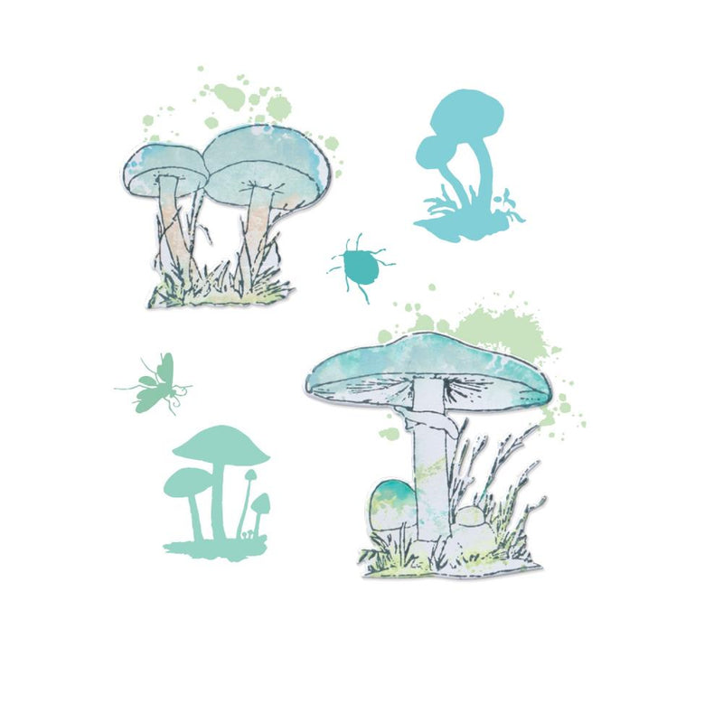 49 & Market - Stamp w/ Framelits - Painted Pencil Mushrooms, 666637 by Sizzix