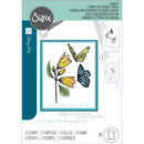 Sizzix A5 Clear Stamps Set W/Stencil  – Cosmopolitan, Farfallina, 666643 by Stacey Park