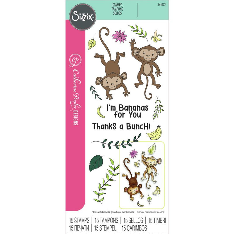 Sizzix Clear Stamps Set 15PK – Going Bananas, 666653 by Catherine Pooler