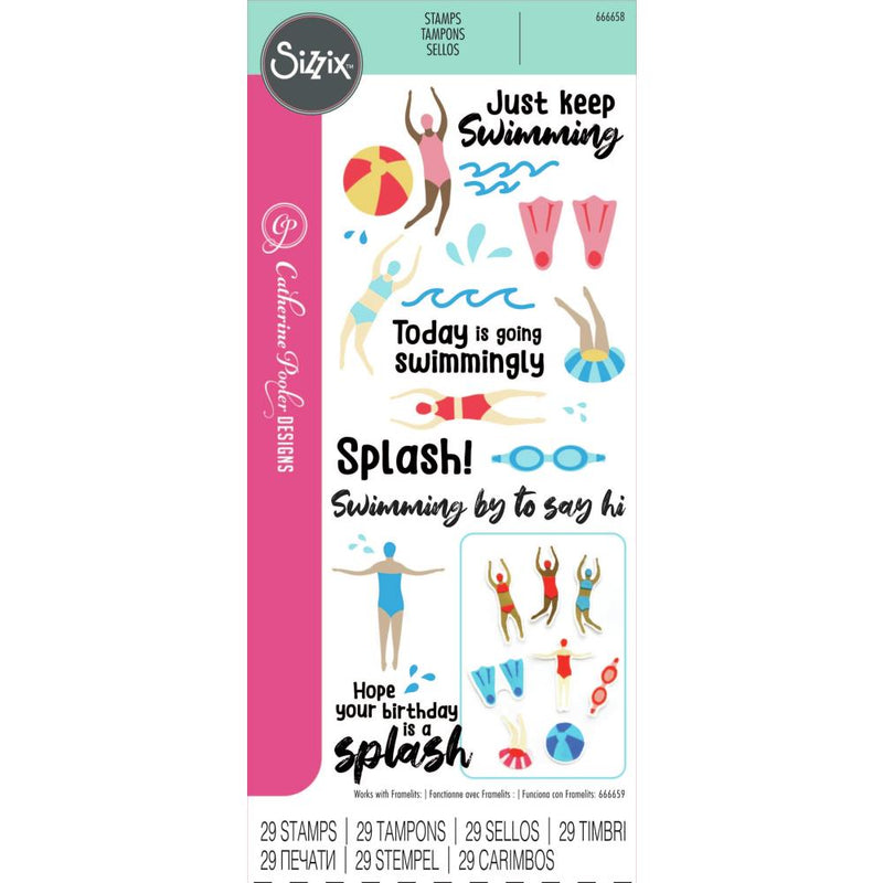 Sizzix Clear Stamps Set 29PK – Synchronized Swimmers, 666658 by Catherine Pooler