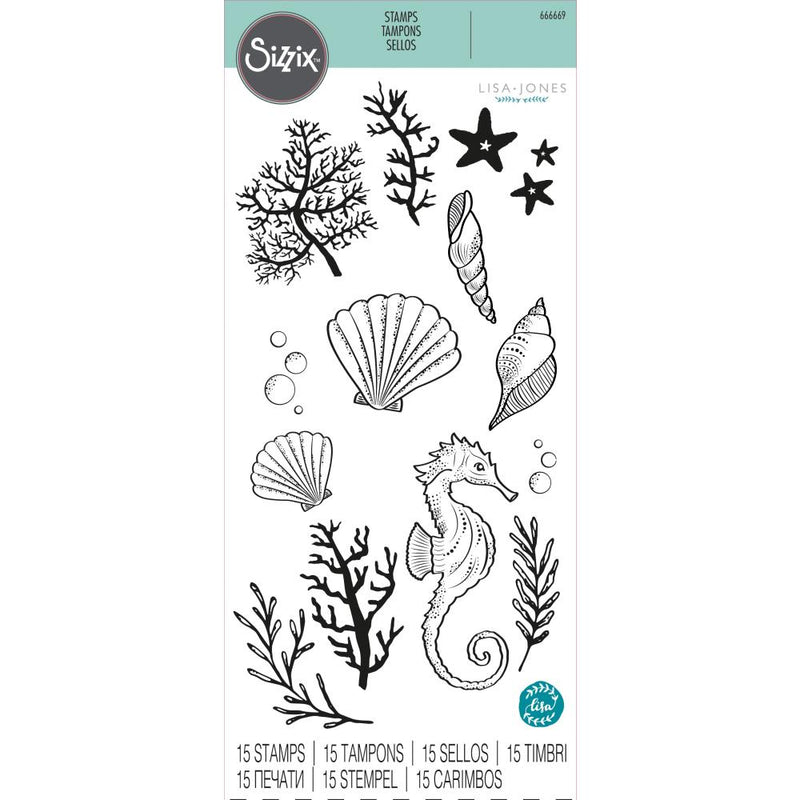 Sizzix Clear Stamps Set 15PK – Ocean Elements, 666669 by Lisa Jones