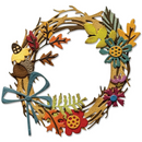 9/01 - Sizzix Thinlits Die Set - Vault Foilage Wreath, 666682 Tim Holtz
