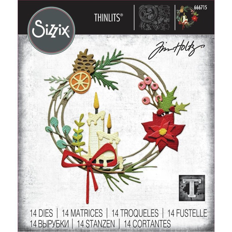 Sizzix Thinlits Die Set - Vault Festive Wreath, 666715 by: Tim Holtz