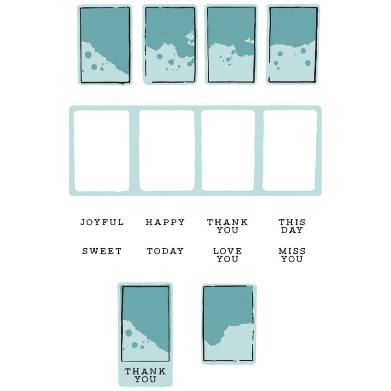 Sizzix Clear Stamps Set 10PK w/3PK Framelits - Painted Palettes, 666811 by 49 and Market