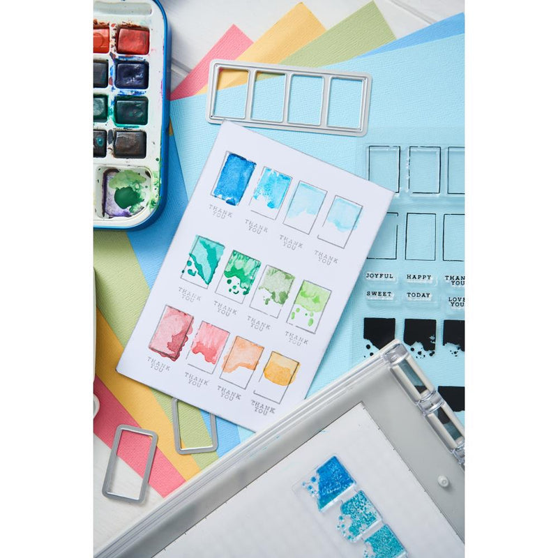 Sizzix Clear Stamps Set 10PK w/3PK Framelits - Painted Palettes, 666811 by 49 and Market